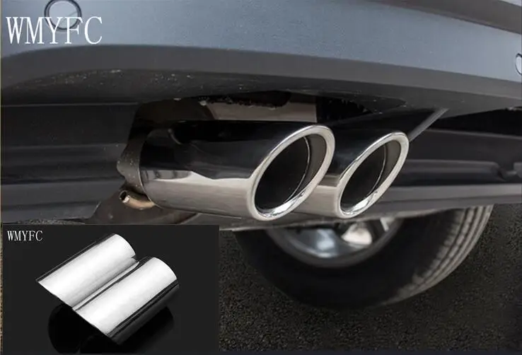 Stainless Steel Exhaust Muffler Tip Fit For vw Tiguan 2017 2018 Tail pipesin Chromium Styling