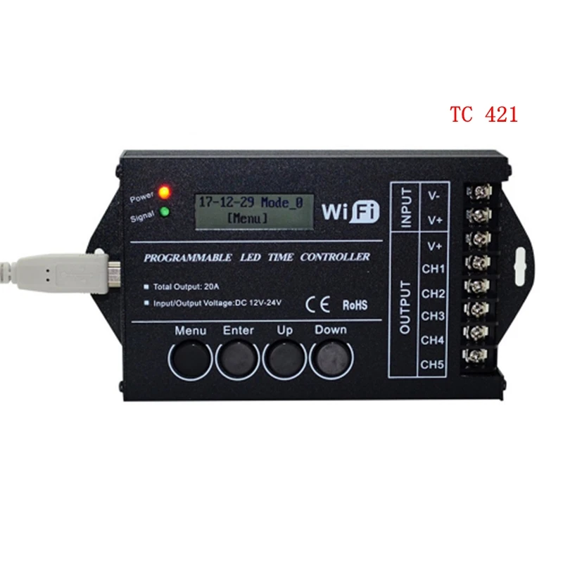 Модернизированный TC420 TC421 программируемый по времени 5 CH выход светодиодный светильник, широко используемый в аквариумах, аквариумах, растениях