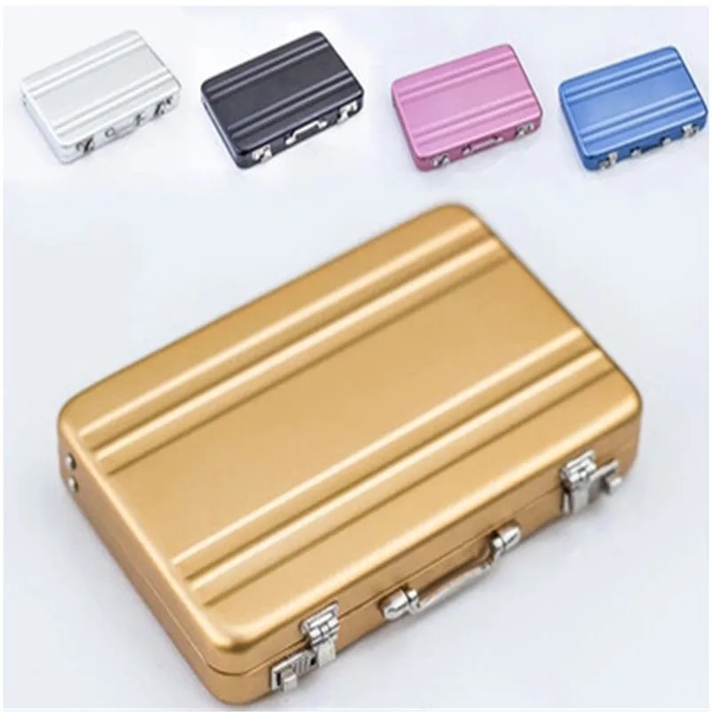 

Aluminum Wallet ID Card Holder RFID Blocking Mini Slim Metal Wallets Business case protect Credit cards coin purse money bag box