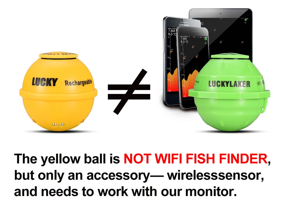 Free Shipping! LUCKY FF1108-1CWLA Rechargeable Wireless Remote Sonar Sensor 45M water depth High Definition LCD Fish Finder (5)