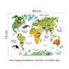 Colorful Animal World Map Vinyl Wall Sticker For Kids Room Home Decor 3D Decals creative Pegatinas De Pared Living Room Stickers ► Photo 3/6