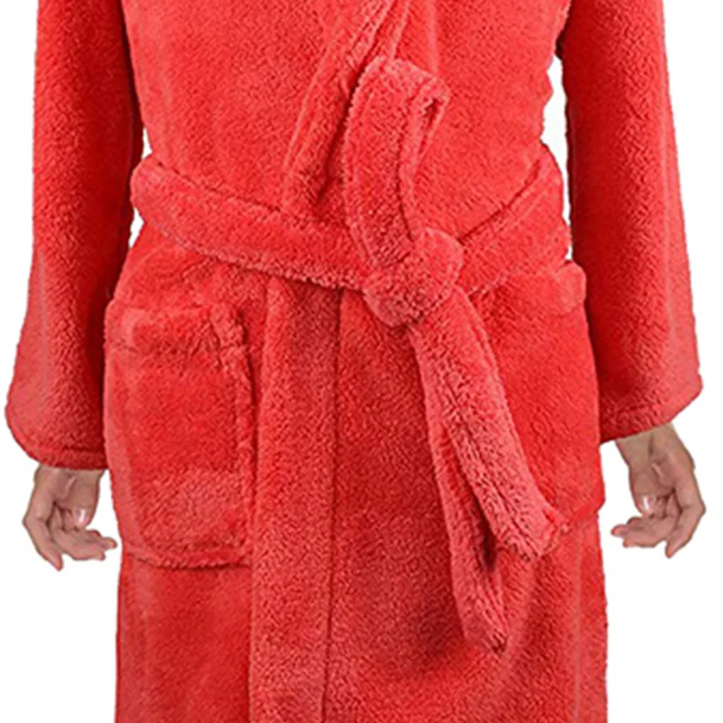 TELOTUNY/детский фланелевый теплый Халат банный халат с поясом для мальчиков и девочек, Одноцветный фланелевый банный халат, ночная рубашка, пижама, одежда для сна, x0510