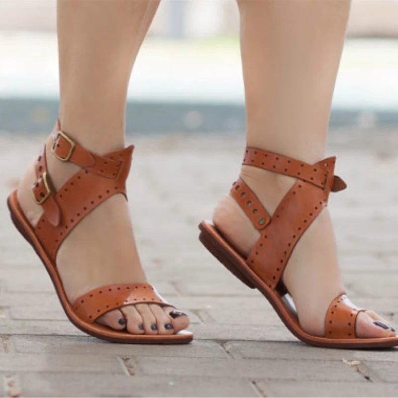 Tangnest 2019 Summer Gladiator Sandals Women Ankle Strap Flat Platform ...