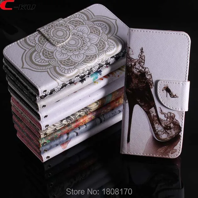 

C-Ku Raindrop Flower Wallet Leather Case For Samsung Galaxy A6 Plus A8 2018 For Redmi 5 Plus NOTE5 Pro Stand Skin Cover 1pcs