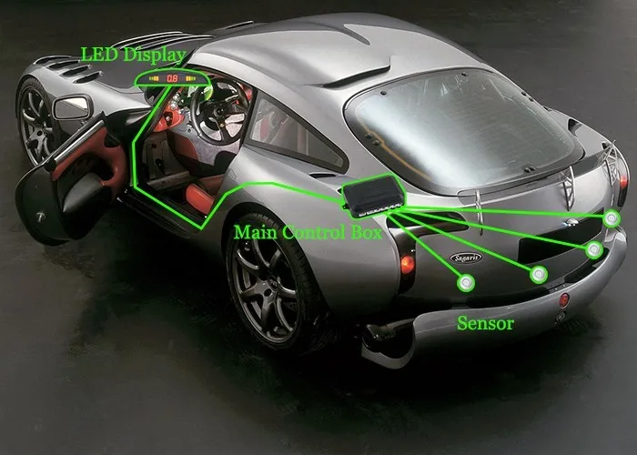 Viecar 4 датчика s светодиодный дисплей/ЖК-дисплей/зуммер 22 мм комплект автомобильных датчиков парковки обратный резервный автомобильный парковочный Радар монитор без отверстия пила