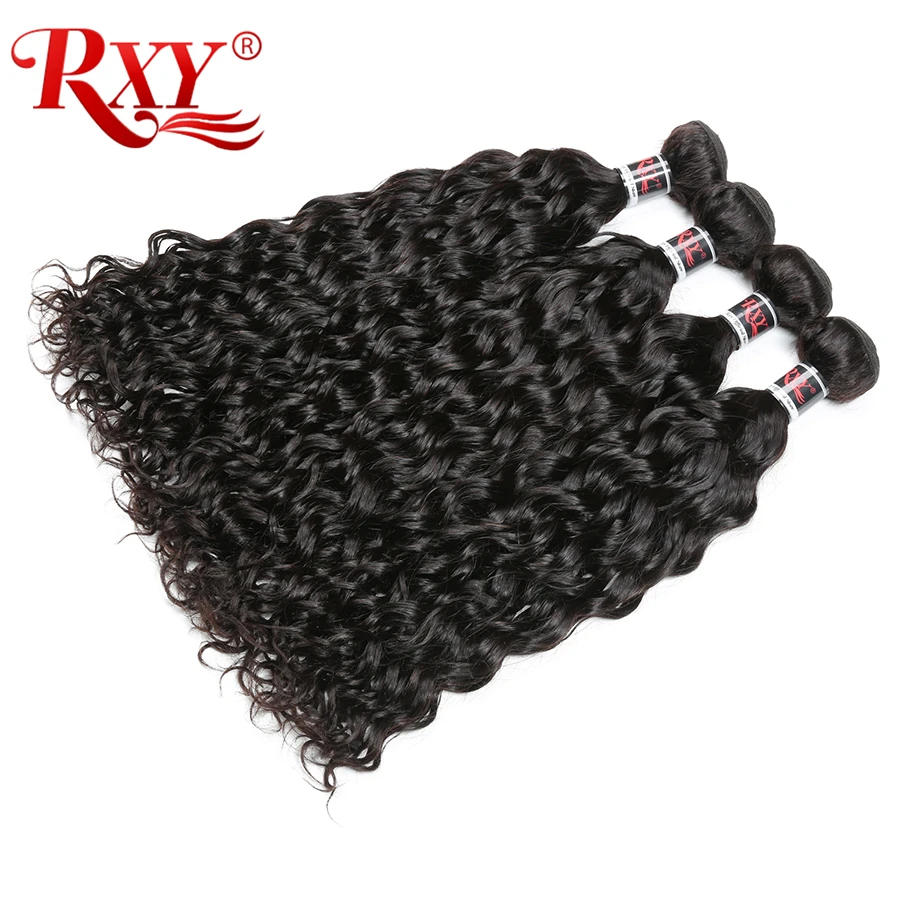 RXY малазийские волосы волна воды пучки человеческие двойной узел для волос Remy человеческие волосы для наращивания 10 ''-28'' можно окрашивать и отбеливать