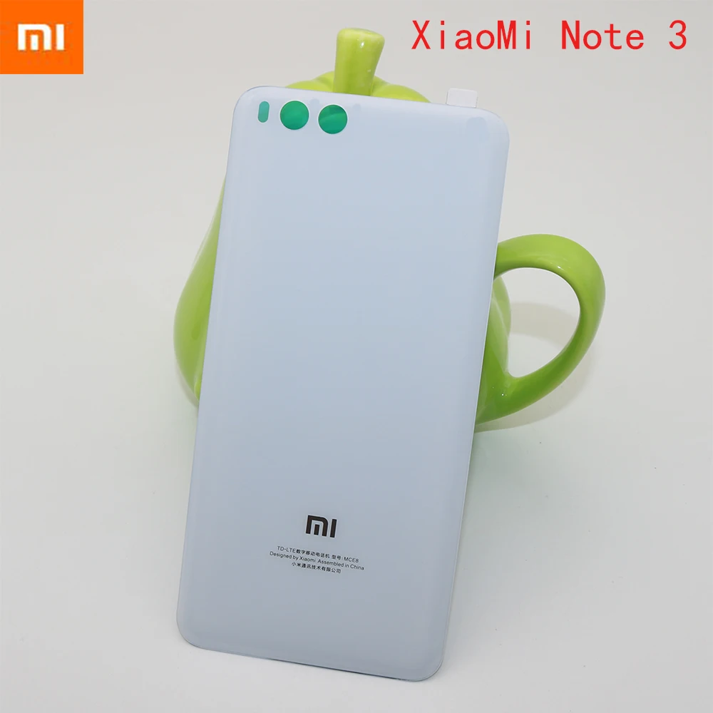 

Original for XIAOMI MI Note 3 Smooth Skin Housing Back Door Hard case 5.7 inch 3D Glass Replacement Battery Cover with Sticker