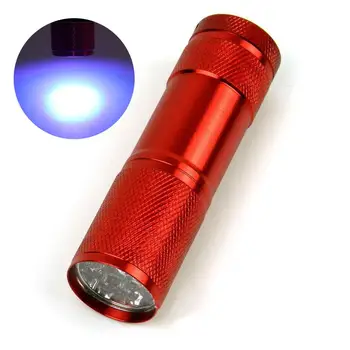 

Aluminium 9 LED UV Flashlight Torch Ultra Violet purple light Detections red PJW
