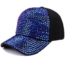 Летние солнцезащитные шапки со стразами унисекс Snapback модный шикарный Шиммер горный хрусталь Спортивный Регулируемый головной убор для мальчиков и девочек солнцезащитная Кепка