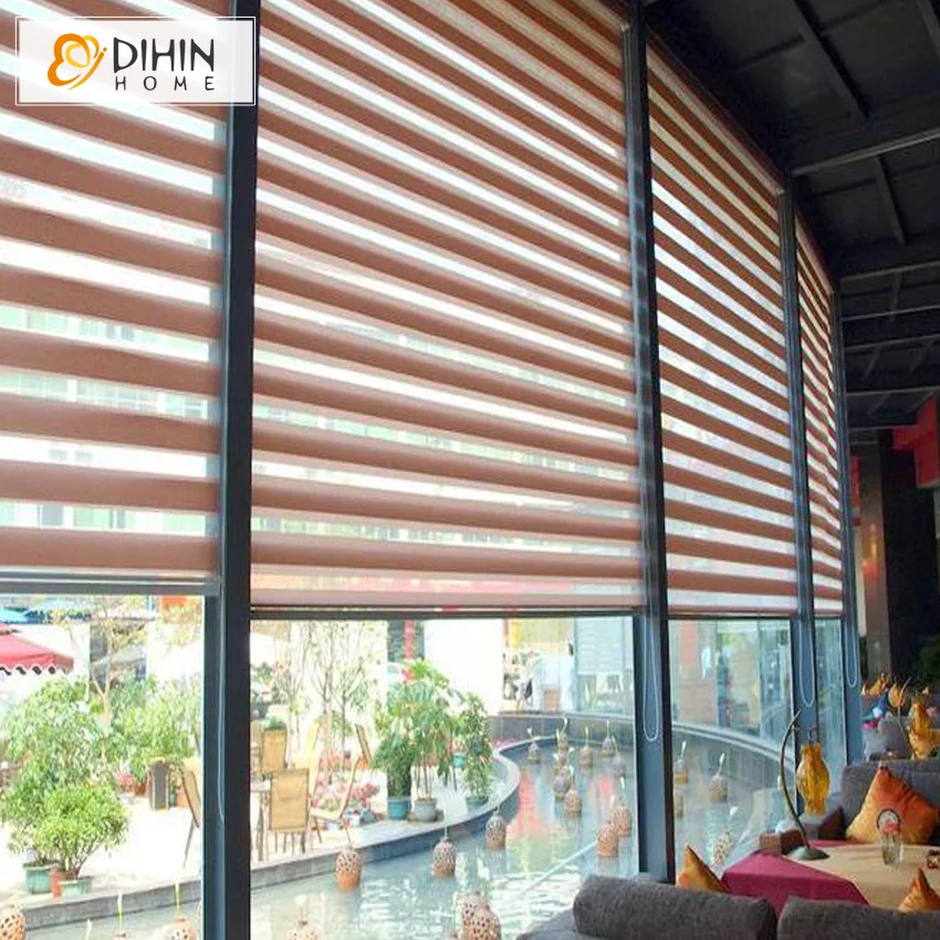 DIHIN HOME Новое поступление плотные двухслойные жалюзи с рольставнями зебрами