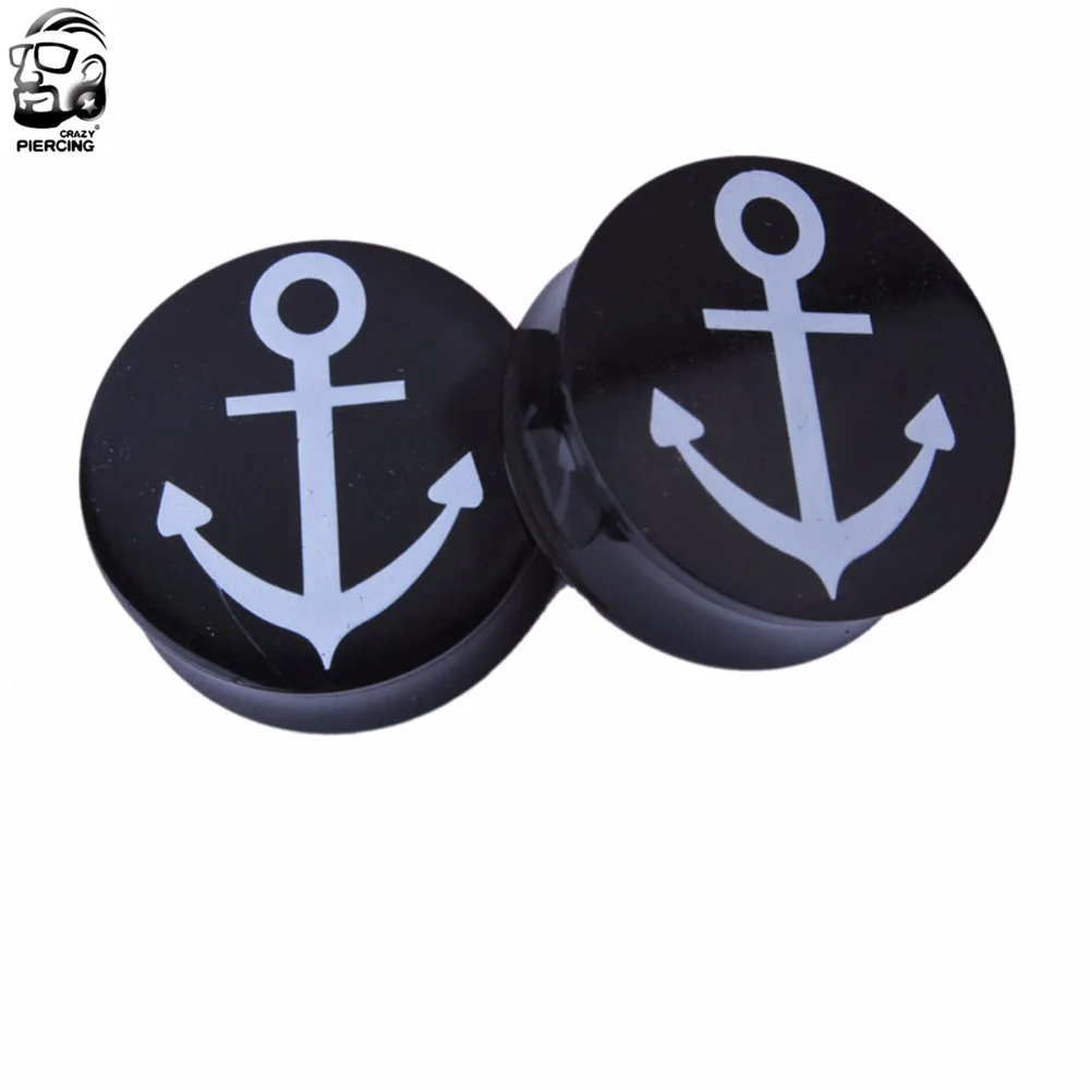 

1 Pair Unisex 6-25mm Ear Stretcher Acrylic Anchor Ear Plugs Tunnel Piercings Earring Gauges Plugs Flare Flesh Stretcher Plugs
