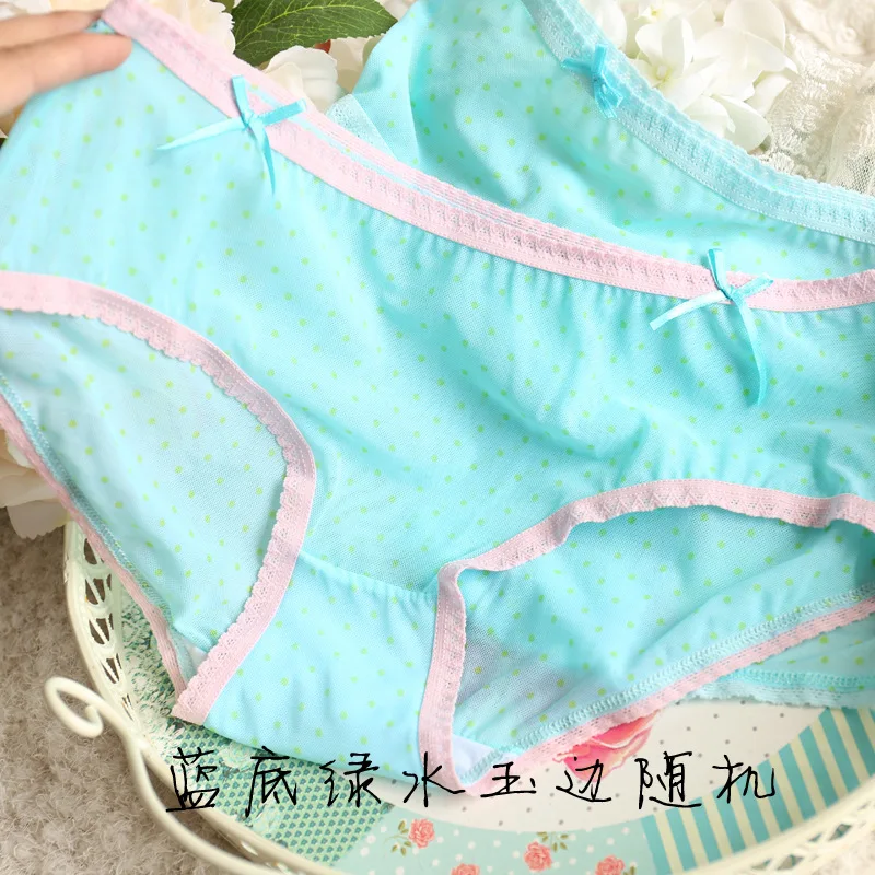 

young girl's underwear 6pc/bag lace bow lady's briefs panties free shipping leopard floral dot mix design sexy students