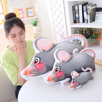 

25cm Double Sided Throw Pillow Cute Mouse Plush Toy Creative Hamster Pillow Zodiac Kawaii Stuffed Animals Toys Doll Kids Gifts