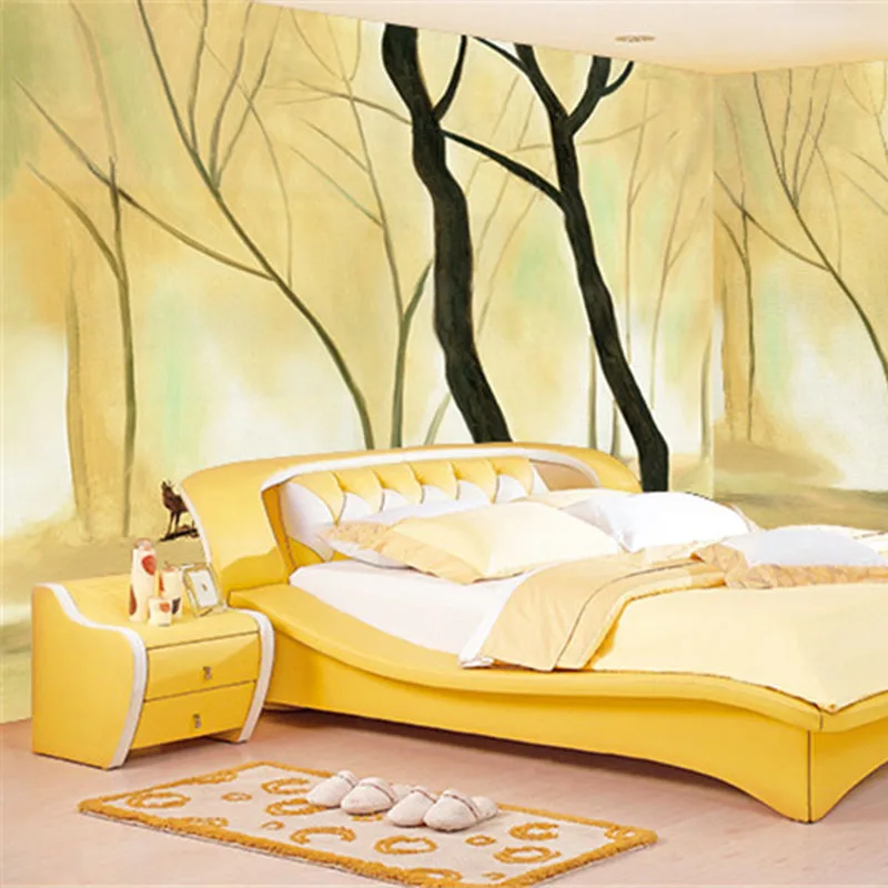 

Custom Print DIY Fabric &Textile Wallcoverings For Walls Cloth Seamless Wallpaper Matt Silk For Bedding Room Trees Deer Forest