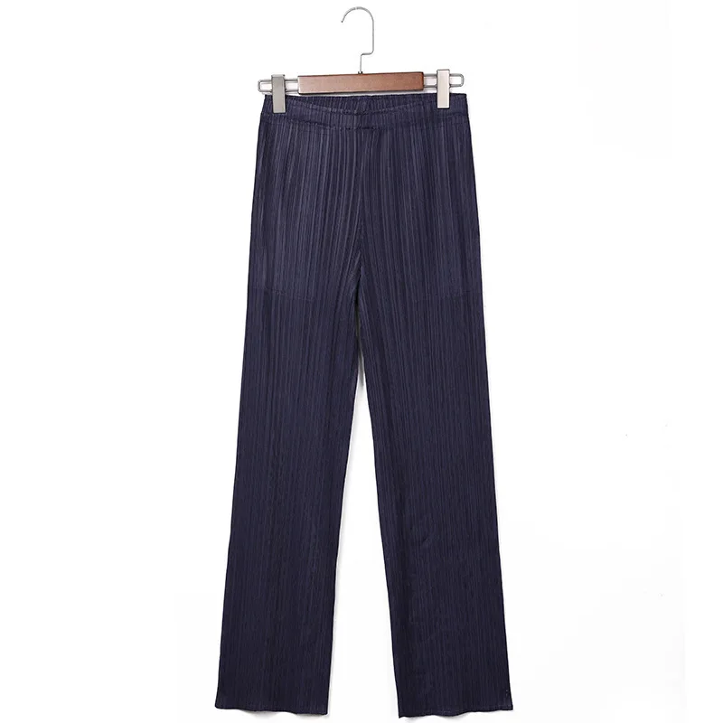 LANMREM Новая Летняя мода Женская одежда Высокая талия плиссированные широкие брюки женские свободные брюки WG54801