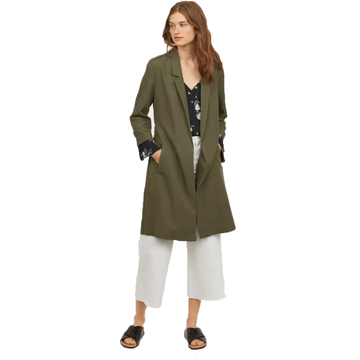 

Simple Temperament Commuter Suit Collar Belt Slant Bag Pure Color Buckle Loop Windbreaker 2019 Adjustable Waist Clothes Women