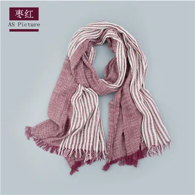 Брендовый зимний шарф для мужчин теплый мягкий с кисточками Bufandas Cachecol серый клетчатый тканый сморщенный хлопковый мужской шарф - Цвет: RL029WINE