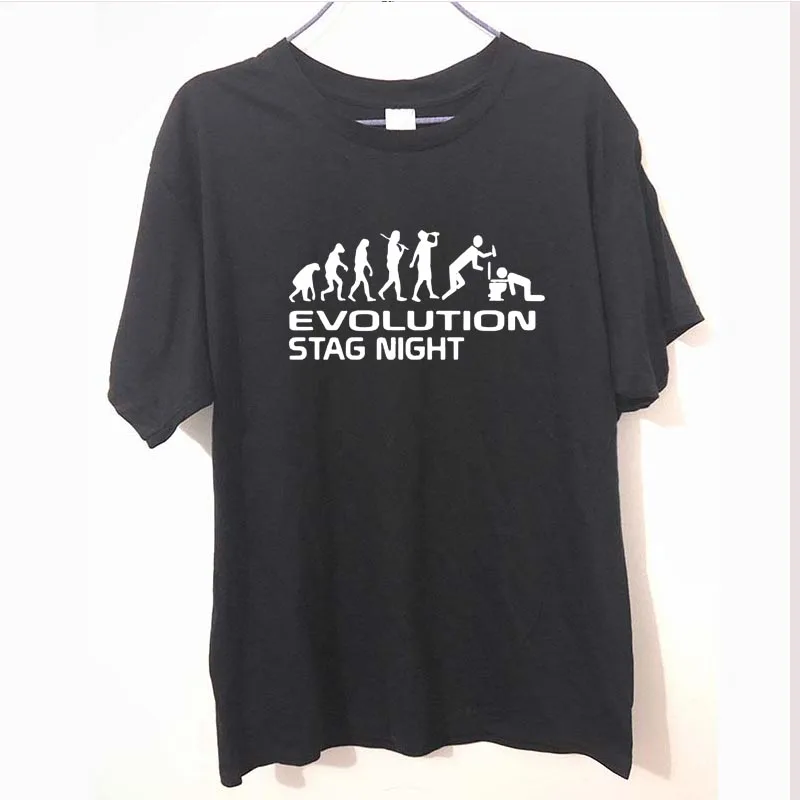 Funny Evolution Of Stag Night Party Stag Married Hen Novelty Tshirt For
