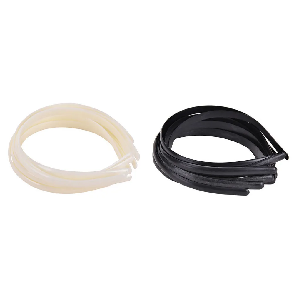 

White Black Fashion Plain Lady Plastic Hair Band Headbands NO Teeth Headwear Girl Hair DIY Tool Accessories 10pcs/lot