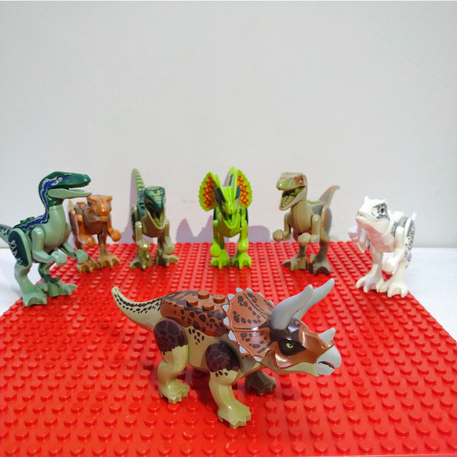 Assemble Building Blocks Jurassic Park Dinosaur World Pterosaurs Triceratops Models Toys for Children Bricks Birthday Gift