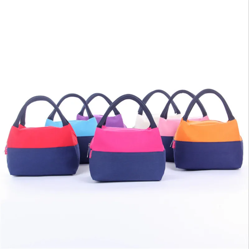 

New lunch bag Thick canvas portable lunch box bag Picnic outdoor meal bag Ice bag