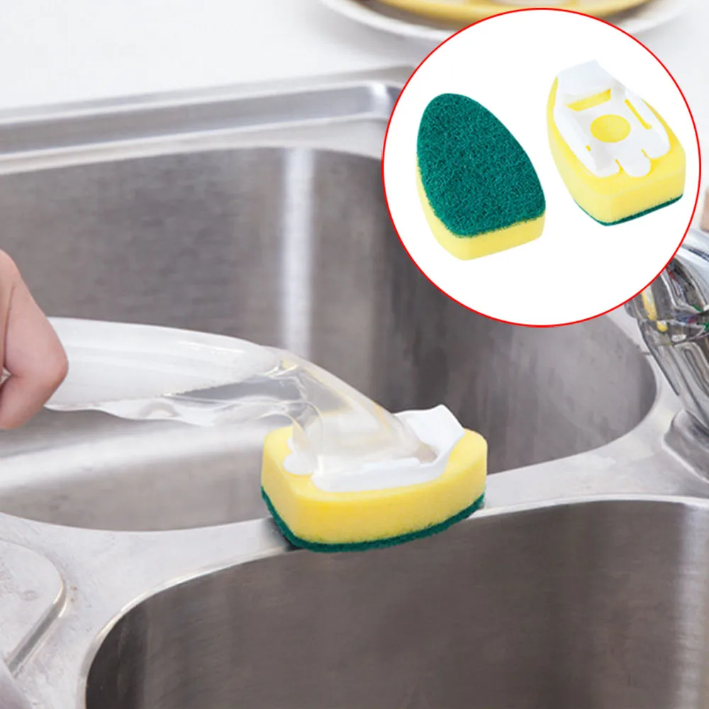 

Refillable & re-useable Washing Up Brush Heavy Duty Scourer Sponge Dish Cleaning Replacement Equipment For Kitchen r2