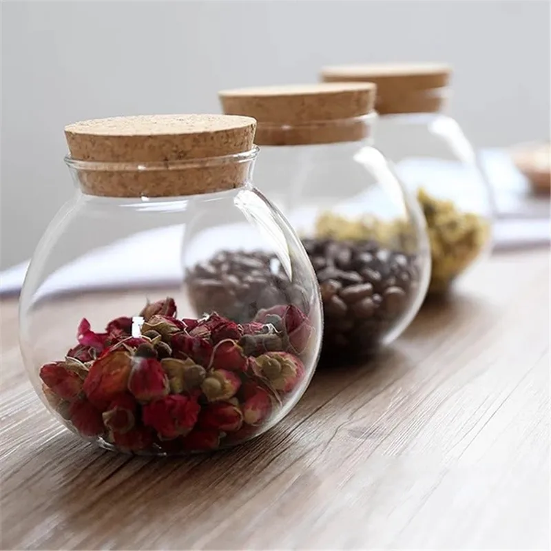 

Tea Coffee Beans Nut Grain Candy Storage Bottle Transparent Dried Fruit Flowers Spices Kitchen Classification Seal Storage Jar