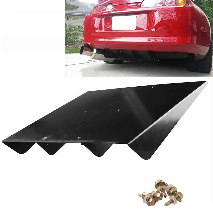 

Shark Fin 4 Wing Lip Diffuser 22" x21" Rear Bumper Chassis Black ABS Universal