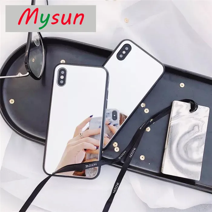 

Mirror Case for iphone X case iphone 7 cover Luxury Silver Acrylic Back TPU bumper coque Fashion Make up Capa for iphone 6 6s 8