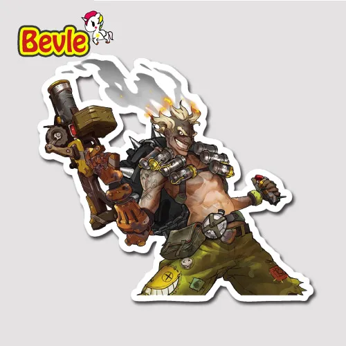 

Bevle 9102 OW Shooting Game Junkrat Fashion Stickers Geezer Notebook Waterproof Tide 3M Sticker Fashion Skateboard Car Graffiti