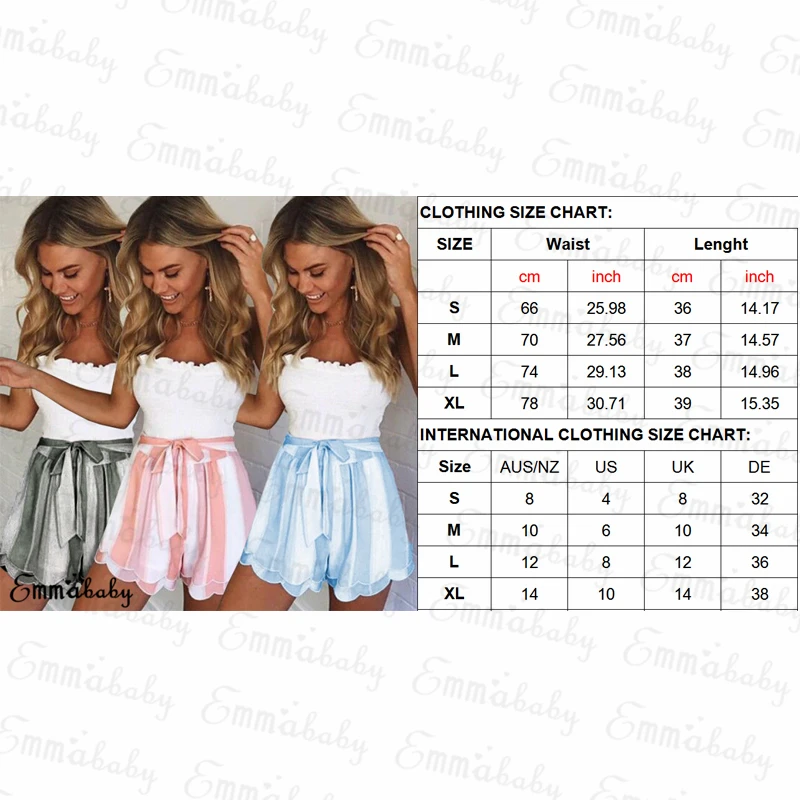 Trendy Women casual High Waist Belt Ladies Summer Striped shorts one pieces