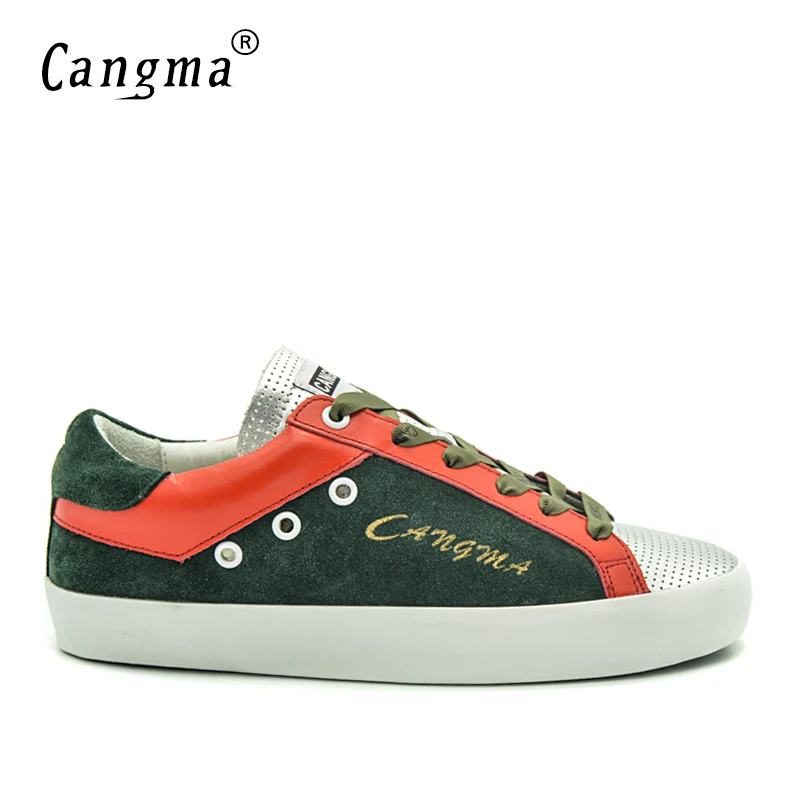 CANGMA/известный бренд; кроссовки; обувь из натуральной замши; женская повседневная обувь; суперзвезда; дышащая женская обувь; Italie; Винтажная обувь