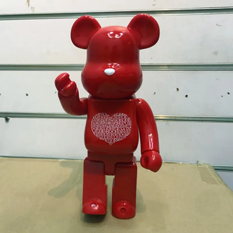 

28cm Bearbrick BB Gloomy Be@rbrick 400% Red Heart Bear Vinyl Statue Action Figure Collectible Model Toy For Valentine BOX D202