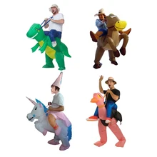 Traje de la navidad para Las Mujeres Traje de Dinosaurio Inflable-Fan Operado Kids Tamaño Adulto de Halloween Cosplay Animal Dino Jinete T-Rex