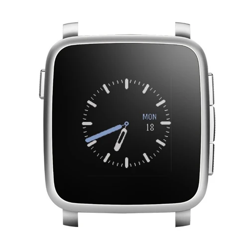 22mm Pebble Time Silver