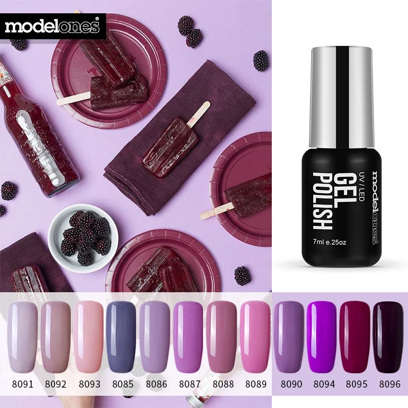 

Modelones 12Pcs/Lot Shining Purple Color Series UV Gel Lacquer Salon Nail Art UV Nail Varnishes Set Soak Off UV Nail Polish Kits