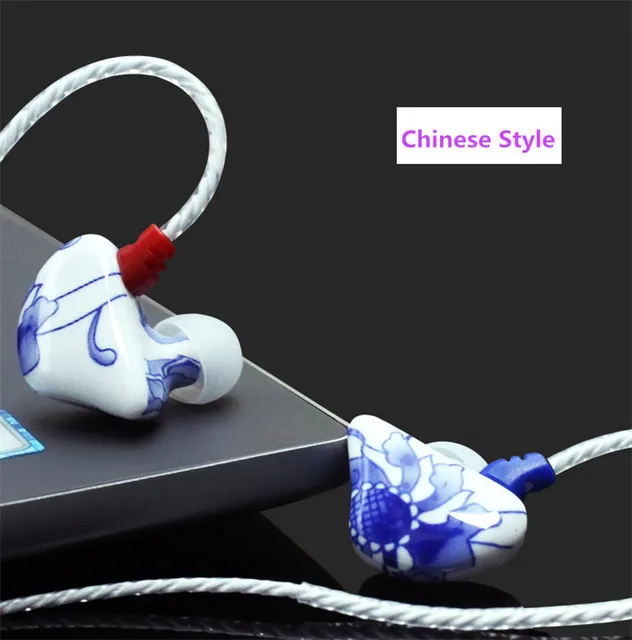Original Chinese Style Earphone Headphones Blue and White Porcelain