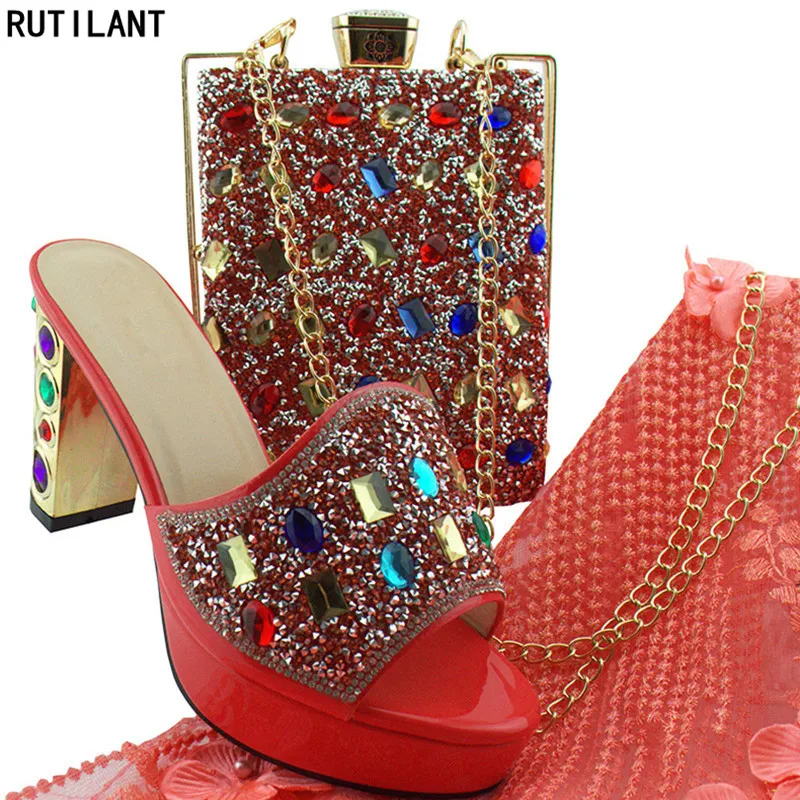 pink Green Parti Sans Chaussure bleu Avec Italienne Strass À d Italiennes Dentelle Chaussures Yellow Et Correspondant Assorti Marine Arrivée Ensemble Sac La coral Décoré Nouvelle violet 1azZxZ