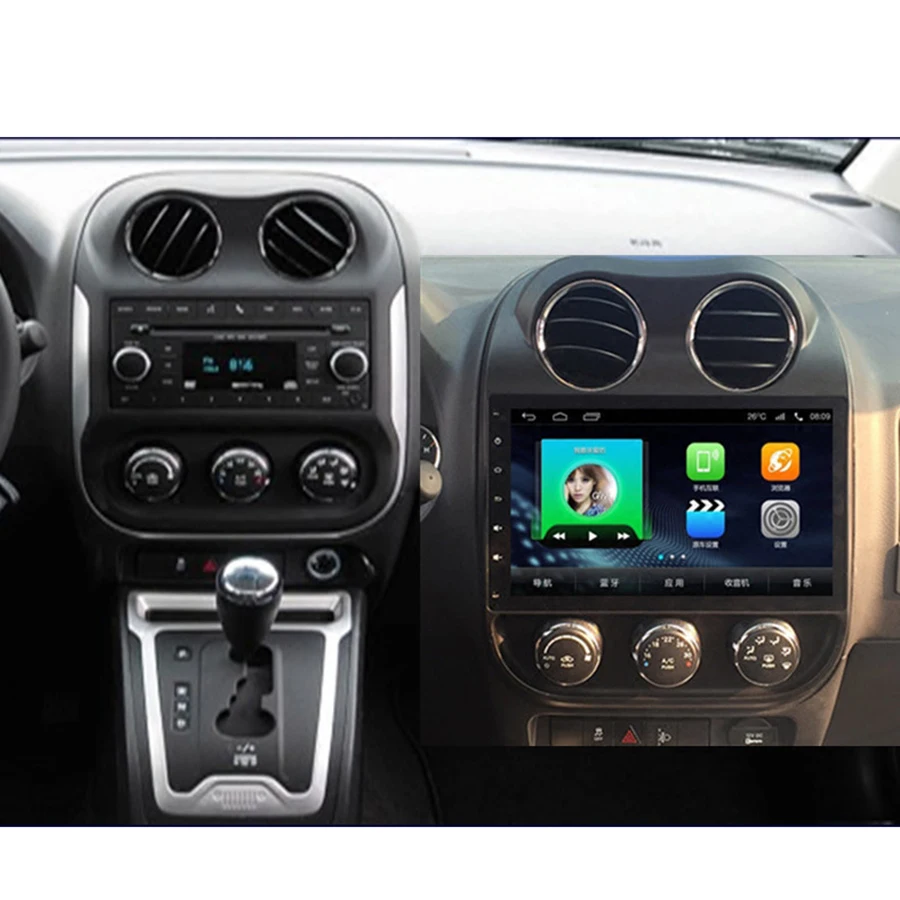 Clearance Asvegen Quad Core Android 7.1  Touch Screen Car Bluetooth Multimedia Player Radio Player For Jeep Compass with GPS Navigation 1