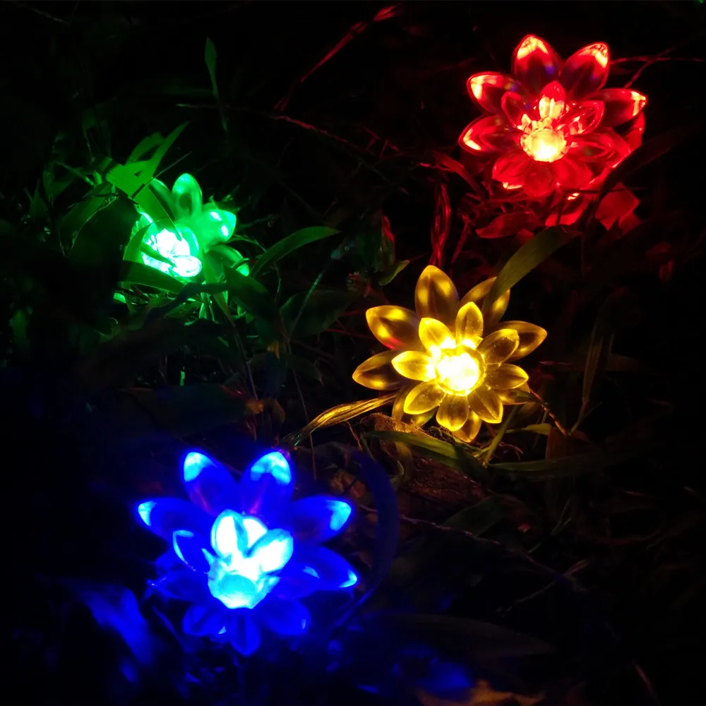 Holiday Lighting Fairy Lights Lotus Flower LED String Light For Garland Christmas Wedding Decoration - rgb 1-1