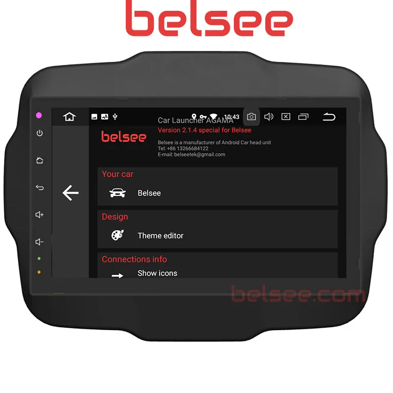 Sale Belsee Octa Core 10.1" Android 9.0 Head Unit Auto Radio Car Stereo Multimedia Navigation System for Jeep Renegade 2015 2016 2017 3