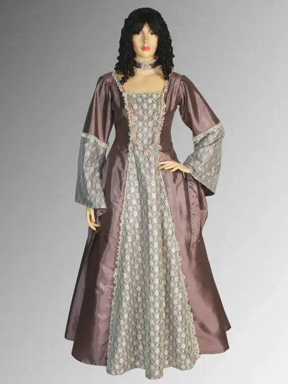 Renaissance Victorian Medieval Style Dress Charlotte Gown Custome Handmade Taffeta Multiple Colors Available | Женская одежда