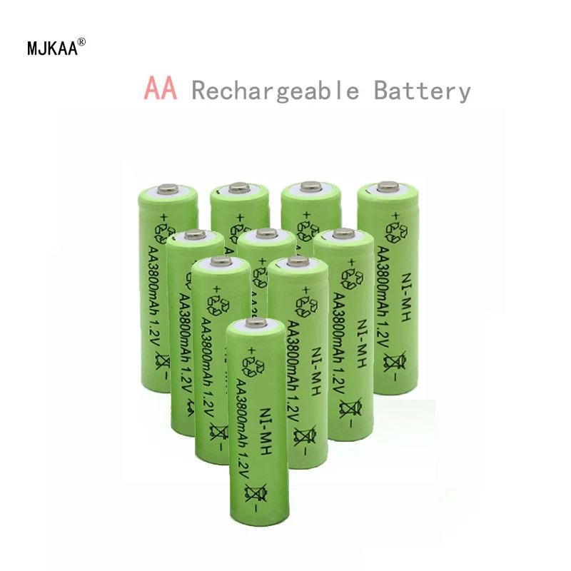 10 шт. AA 1,2 в 3800 мАч AA перезаряжаемые батарея нейтральный батарея перезаряжаемый аккумулятор ni-mh аккумуляторы для светодиодный фонарик