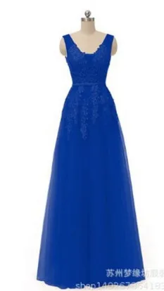Robe De Soiree, кружевное платье с вышивкой бисером, v-образный вырез, открытая спина, платья для выпускного вечера, банкетные сексуальные розовые платья для подружек невесты, дешево, под 50 - Цвет: royal blue
