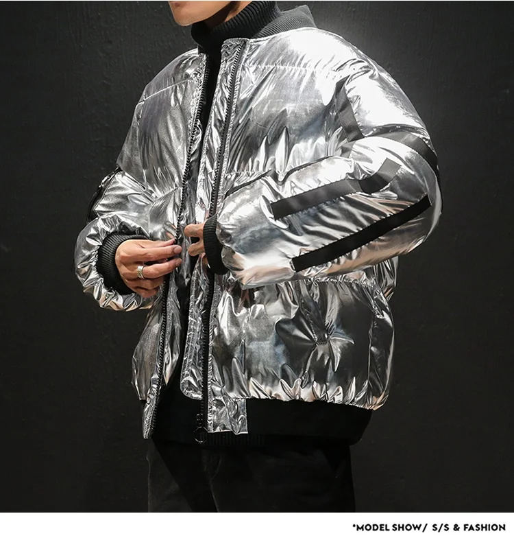 KUANGNAN, японский хип-хоп Свободный Золотой зимний жакет, Мужская парка, серебряное пальто, мужские куртки, пальто, 5XL парка, мужская одежда, новинка