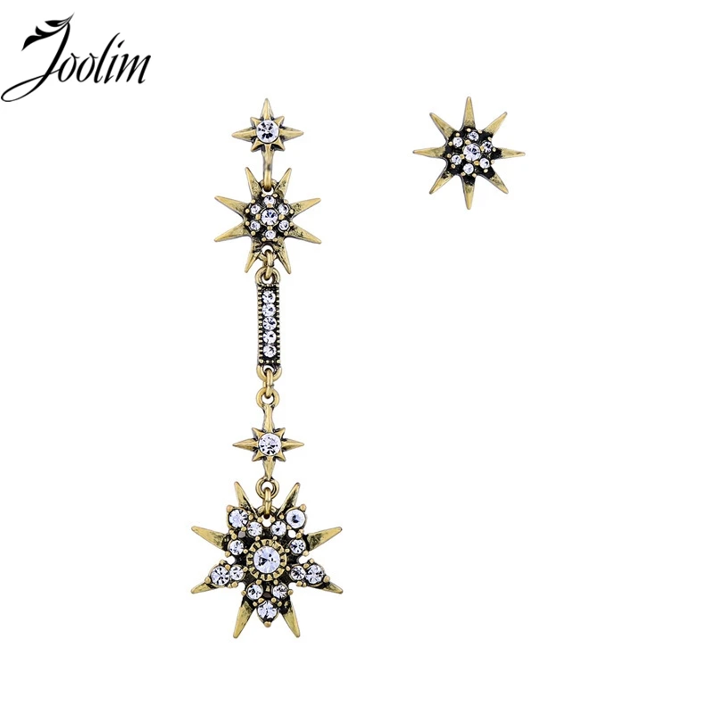 

Antique Gold Starburst Mismatching Piercing Earing Asymmetrical Earring