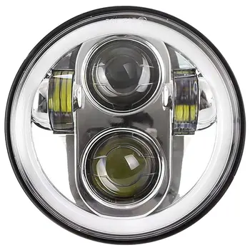 

For Sportsters XG XR VRSCD Dyna 5.75Inch Halo Angel Eye Motorcycle Headlight Projector Black/Chrome Round LED Headlamp with DRL