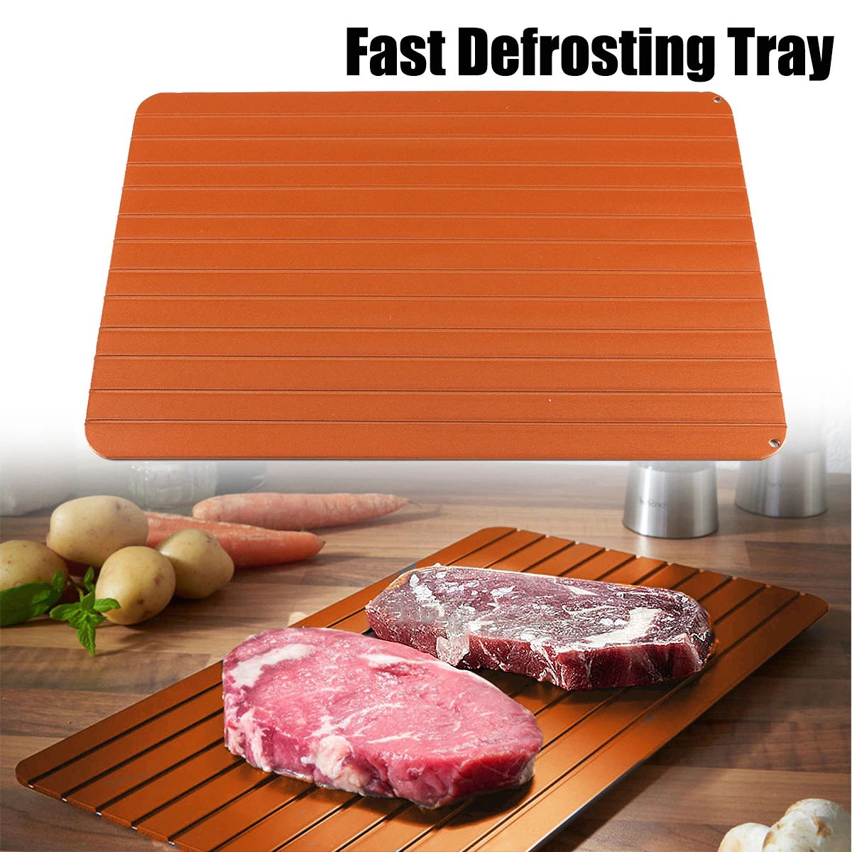 1 Pcs Aluminum Fast Defrosting Tray Plate Board Safe Fast Thawing