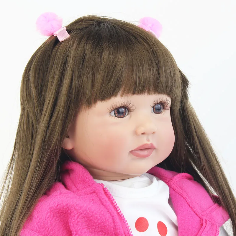 60 см силиконовая кукла для новорожденной принцессы, кукла для девочки, 24 дюйма, виниловая кукла для новорожденной девочки, подарок на день рождения, Boneca