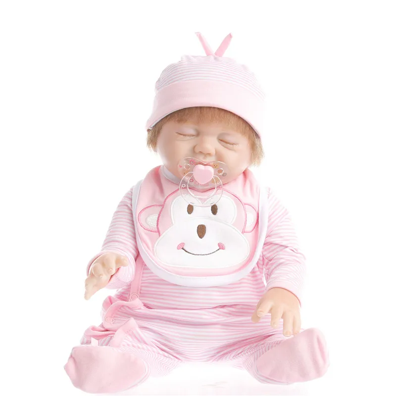 

20 inch 50 cm Silicone baby reborn dolls, pretty pink, sleeping clothes, sleeping doll, birthday present
